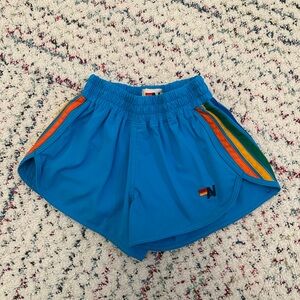 Aviator Nation 5 STRIPE KIDS FLEX JOGGER SHORT - NEON BLUE